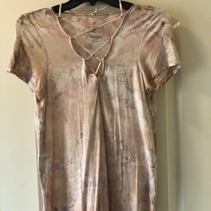 AMERICAN EAGLE SOFT AND SEXY PINK MARBLE TEE